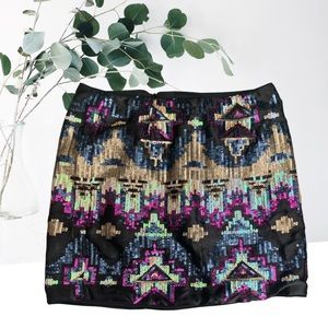 Forever 21 Multicolored Sequined Mini Skirt Size S